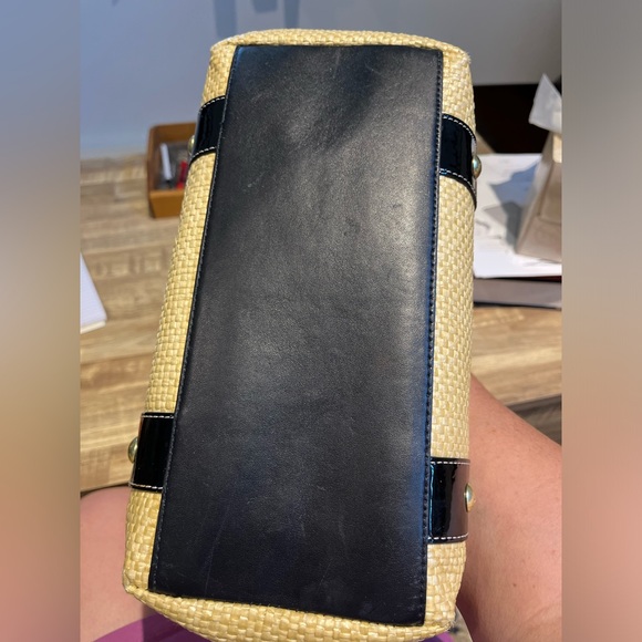 Coach Princess Street Raffia and Patent Leather Tote - Picture 7 of 17